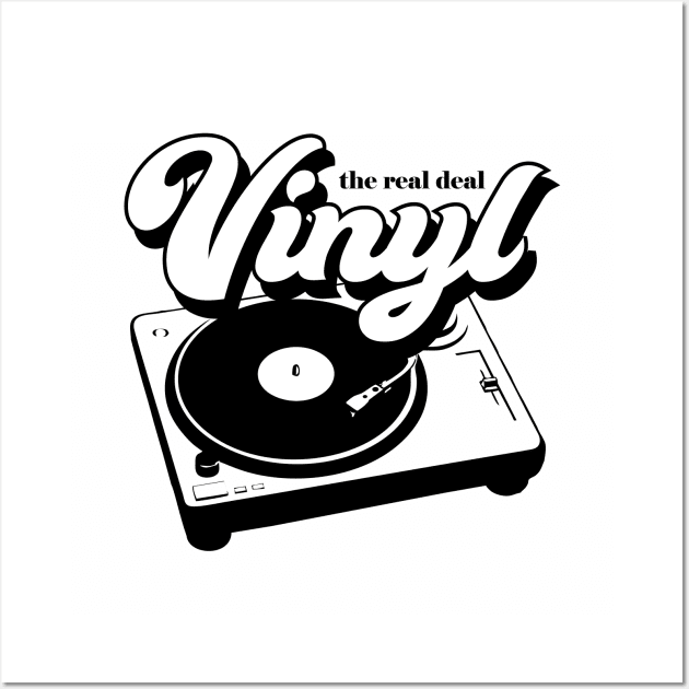 Vinyl Records - The Real Deal - Retro Record Player Turntable Wall Art by SmokyKitten